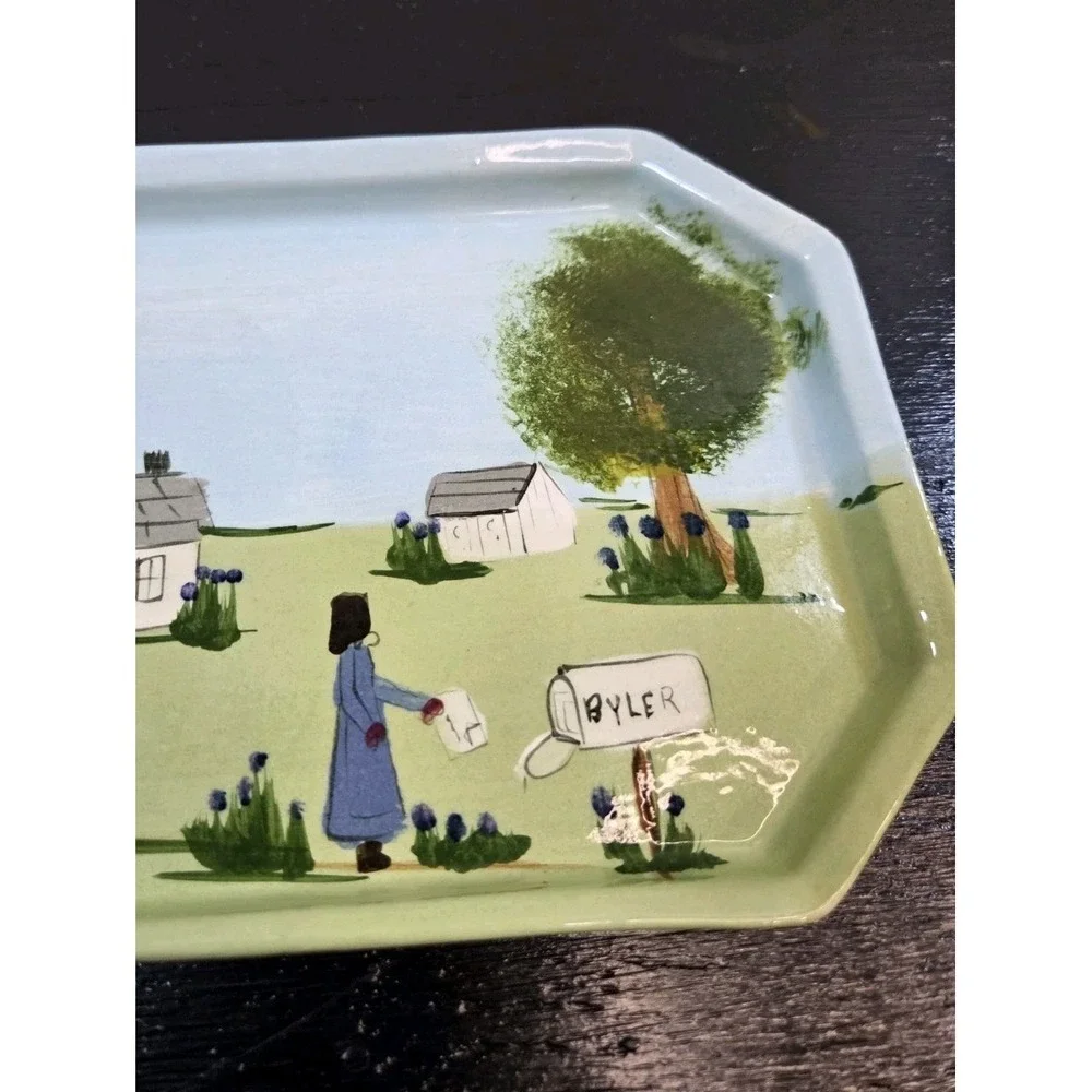 Vintage handpainted Signed 1980 Linda Davis‎ Decorative Plate 